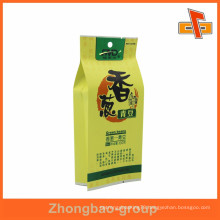 Snacks packaging side gusset plastic pouch for nuts with hole alibaba supplier